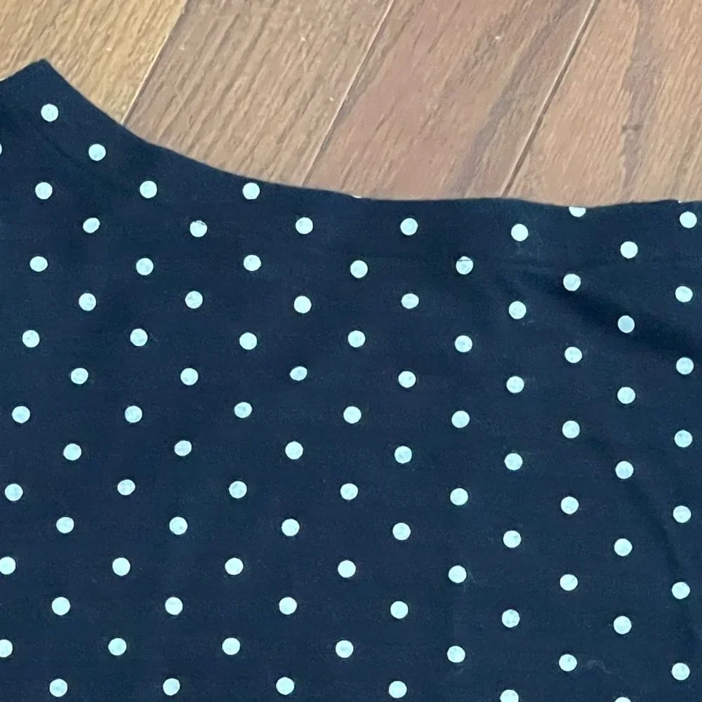 Karen Scott Black White Polka Dot Top Size Large - Picture 7 of 16